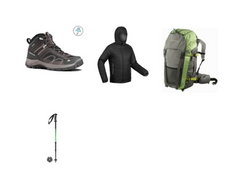 Combo-13| Mens Shoe| Down Jacket| 60 Litre Bag | Pole